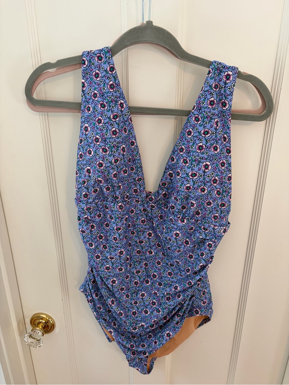 Jcrew Blue Floral One-Piece Swimsuit